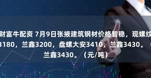 财富牛配资 7月9日张掖建筑钢材价格暂稳，现螺纹钢大安3180，兰鑫3200，盘螺大安3410，兰鑫3430。（元/吨）